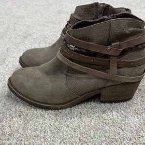 SO Taupe Ankle Boots with Strap Detail